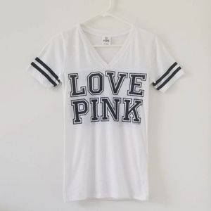 Victoria's Secret PINK White Vneck Shirt